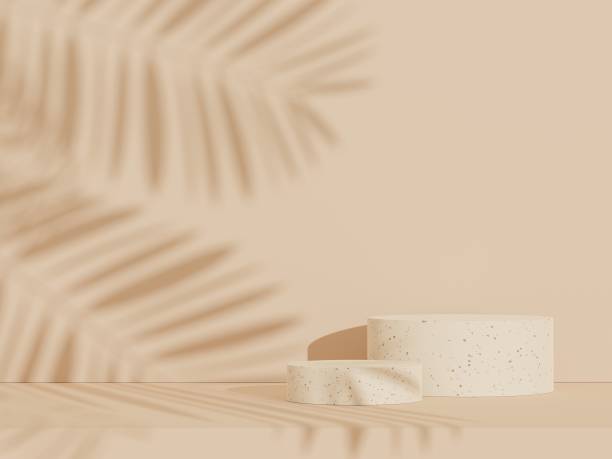 istock 3D Render, Minimal Realistic pastel Display Podium for Product Mock up or Cosmetics Presentation in colorful pastel Studio, Cylinder pedestal showcase scene, geometric shapes background. 1477661405