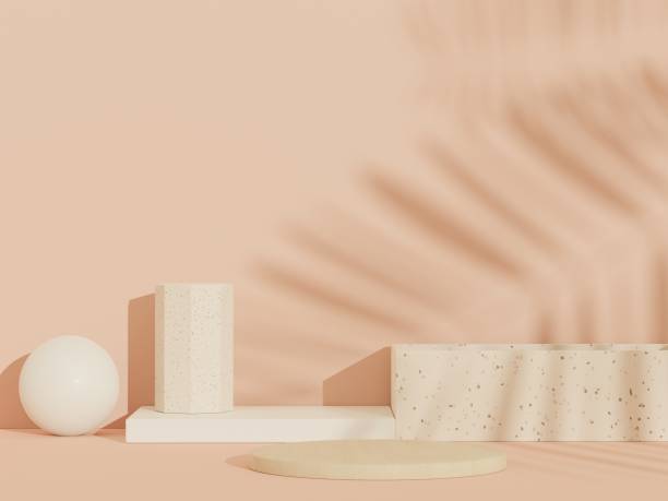 istock 3d abstract white platform showcase for product and cosmetic presentation with terrazzo idea concept. Minimal Podium for mock up and advertising. Render geometric design scene for web banner. 1477664055