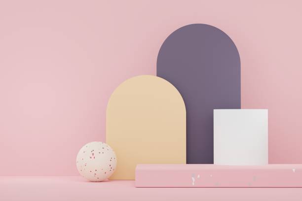 istock 3d abstract white platform showcase for product and cosmetic presentation with terrazzo idea concept. Minimal Podium for mock up and advertising. Render geometric design scene for web banner. 1477664057