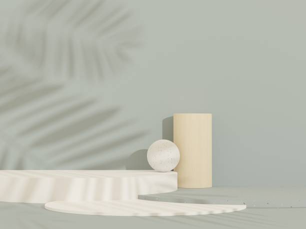 istock 3d abstract white platform showcase for product and cosmetic presentation with terrazzo idea concept. Minimal Podium for mock up and advertising. Render geometric design scene for web banner. 1477664703