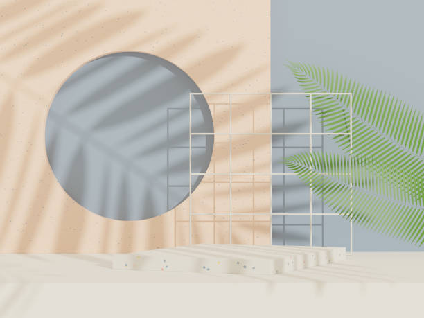 istock 3d abstract white platform showcase for product and cosmetic presentation with terrazzo idea concept. Minimal Podium for mock up and advertising. Render geometric design scene for web banner. 1477664772