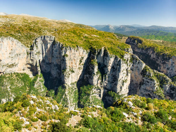 istock Stone forest, natural rock formation, created by multiple layers of stone, located near Monodendri village in Zagori region, Northern Greece. 1477665068
