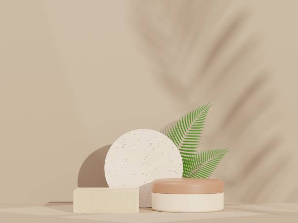 istock 3D Render, Minimal Realistic pastel Display Podium for Product Mock up or Cosmetics Presentation in colorful pastel Studio, Cylinder pedestal showcase scene, geometric shapes background. 1477667454