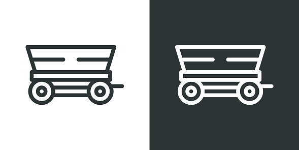 Cart Icon On Black And White Vector Backgrounds Stock Illustration