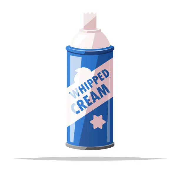 Vector illustration of Whipped cream can spray vector isolated illustration