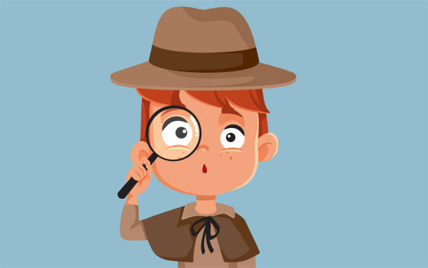 istock Little Boy Wearing a Private Detective Costumer Vector Cartoon Character 1477679717
