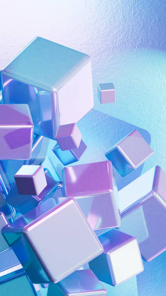 istock Abstract 3D rendered background in neon colors, pastel colors technology concept 1477683517