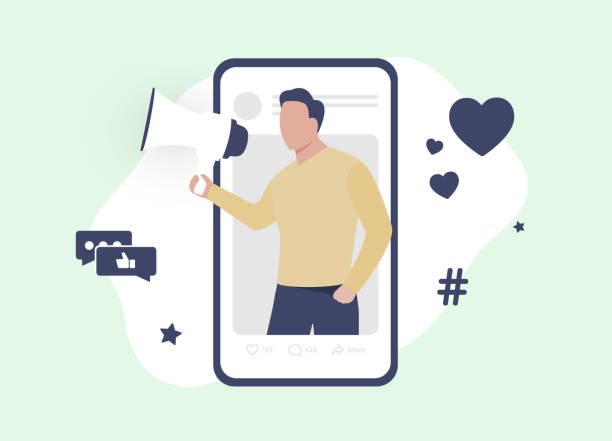 istock Influencer marketing - maximize ROI, reach target audience, boost brand and increase credibility. Word-of-mouth influencer marketing with content promoting brand, service, product in social media app 1477685126
