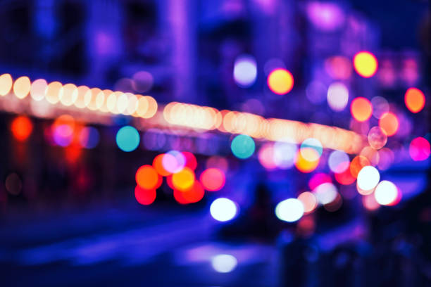 Night cityscape and colorful bokeh