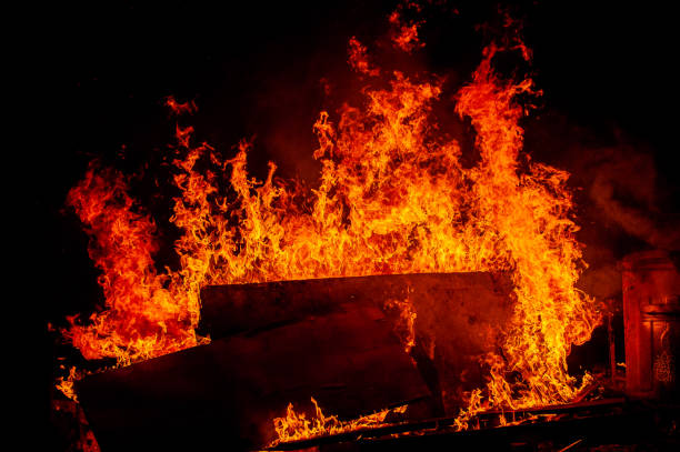 istock The flames of the barricade fire 1477690206