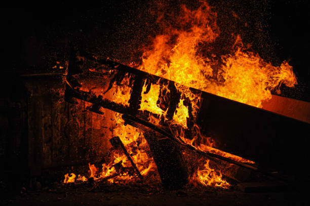 istock Barricade fire in the street 1477690959