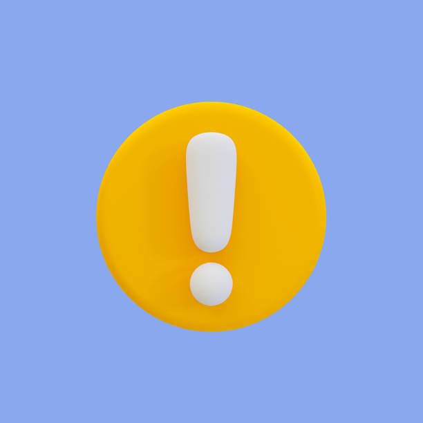 istock 3d minimal exclamation mark. warning icon. beware, watch out, be careful. 3d illustration, clipping path included. 1477698557