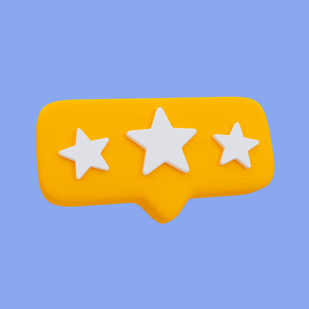 istock 3d minimal 3 star icon with a message box. service rating. customer rating concept. 3d illustration, clipping path included. 1477699604