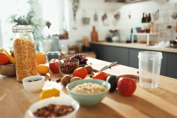 istock Kitchen counter full with fresheness 1477702324