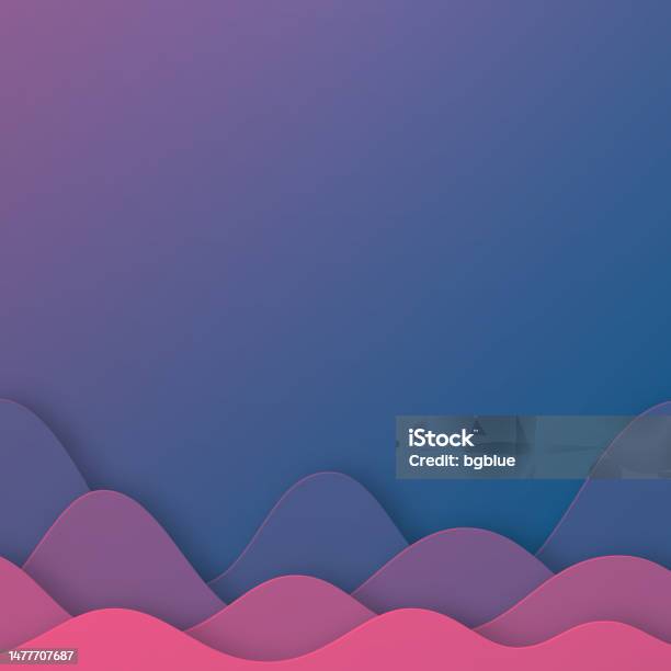 Pink Wave Paper Pink Abstract Wave Shapes Paper Cut Background Trendy 3d Design Stock ...