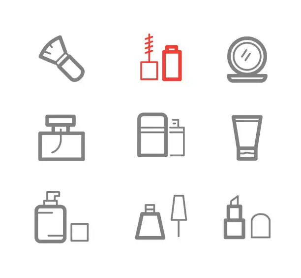 Vector illustration of Cosmetics Icons Set