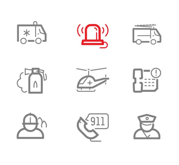 Vector illustration of Public Services Icons