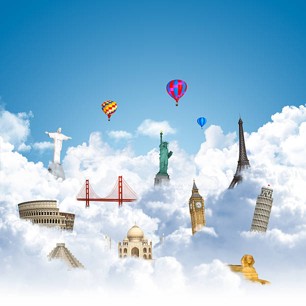 traveling the world dream landmark concept
