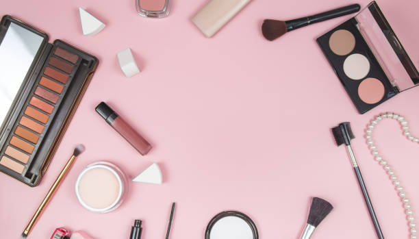 istock set of professional decorative cosmetics, makeup tools and accessory on pink background. beauty and fashion concept. flat lay composition, top view 1477713235
