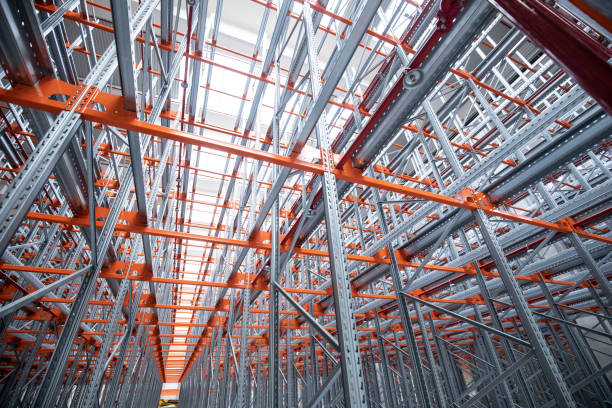 istock Warehouse or storage and shelves. Industrial background. 1477722003