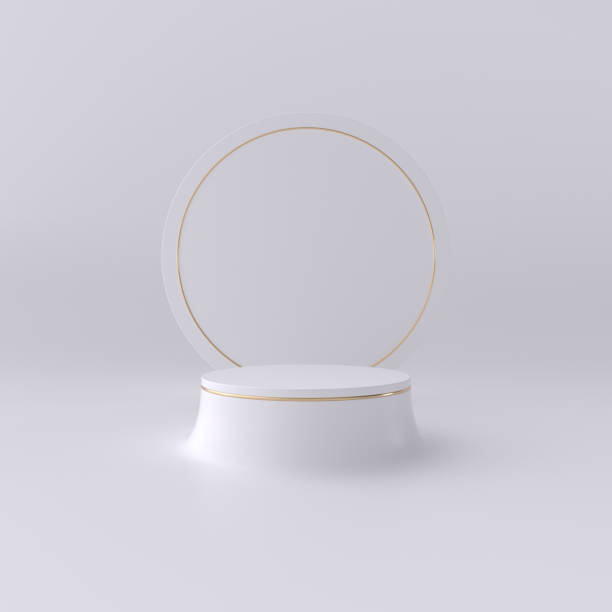 istock Modern, Cute White Display For Product Promotion - 3D Illustration 1477730738