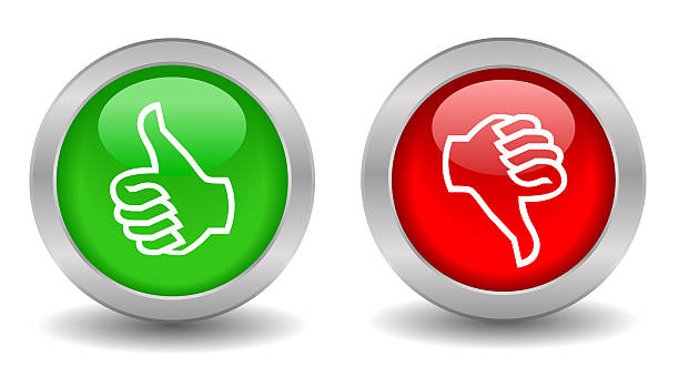 istock A green thumbs up and red thumbs down 147773179