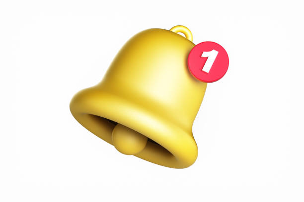 istock 3d render yellow ringing bell with new notification for social media reminder. 3d rendering illustration 1477733145