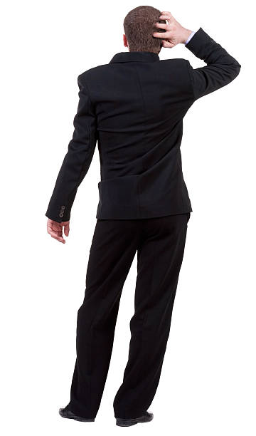 istock Back view of thinking business man. 147774015