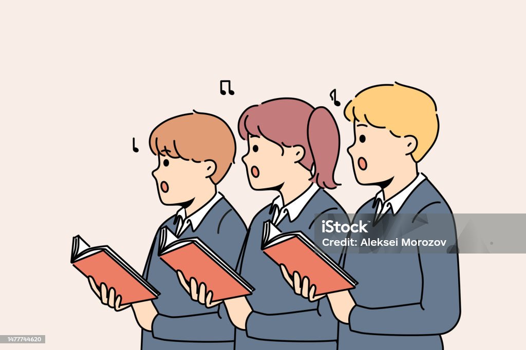 Small Children Sing In School Choir Stock Illustration Download Image cartoon-group-of-children-singing-in-the-school-choir-13731016-vector