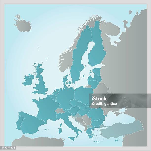 Карта Европы 9 Редактируемые Изменения — стоковая векторная графика и другие изображения на тему Карта - Карта, Европа - континент, Векторная графика