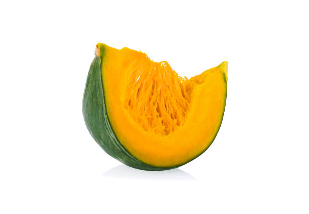 istock Slice of pumpkin isolated on white background. 1477754203