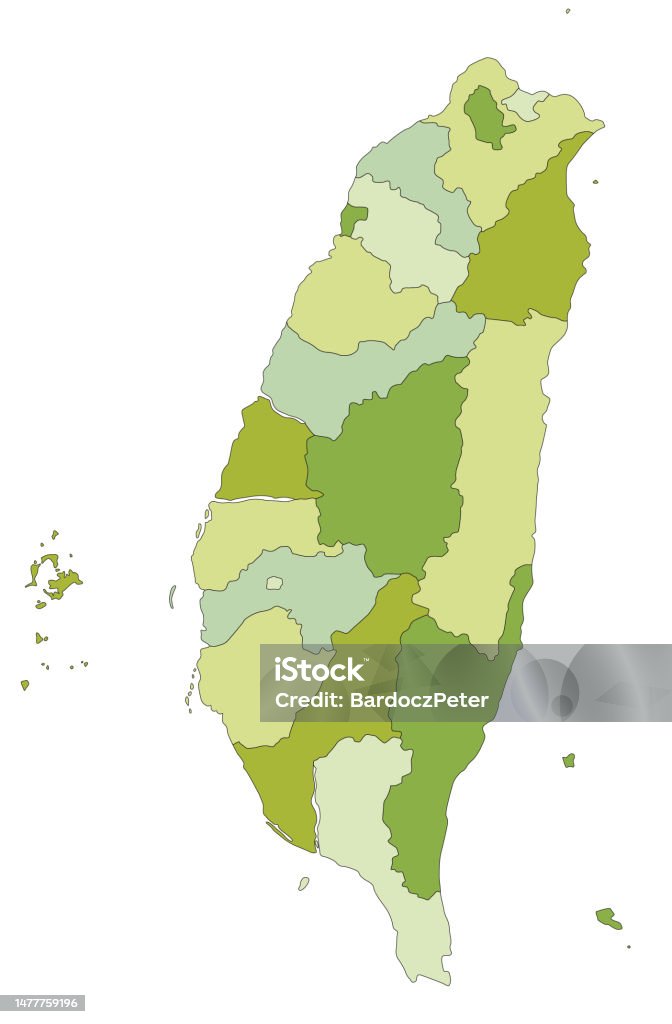 Taiwan Simpe Map Highly Detailed Editable Political Map With Separated Layers Taiwan ...