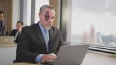 Terminator Using Computer Human Using Laptop Computer Dedicated Hard Working As Robot Or ...
