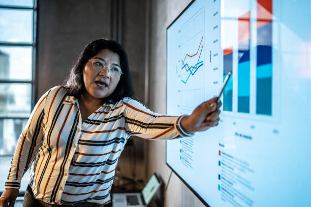 istock Businesswoman doing a presentation at the office 1477770170