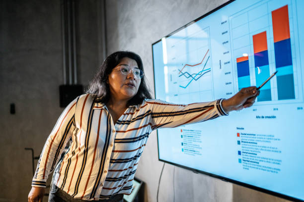istock Businesswoman doing a presentation at the office 1477770188
