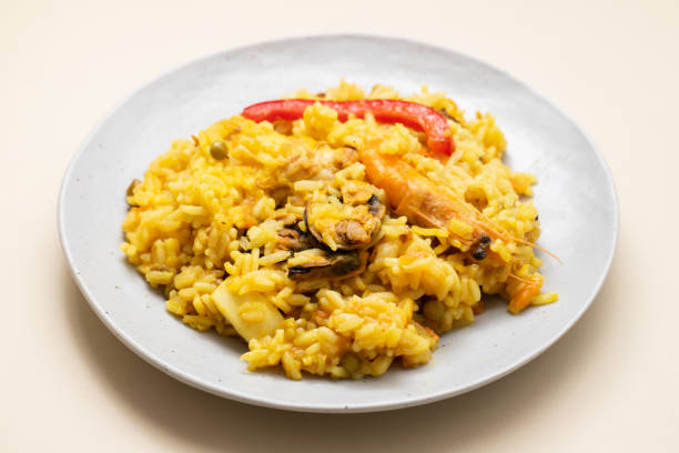 istock Classic dish of Spain, paella in plate 1477776231