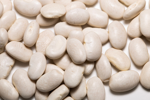 white beans called cannellini beans isolated on a white background