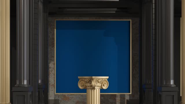Classic luxury golden podium columns background for product presentation. Podium for display product