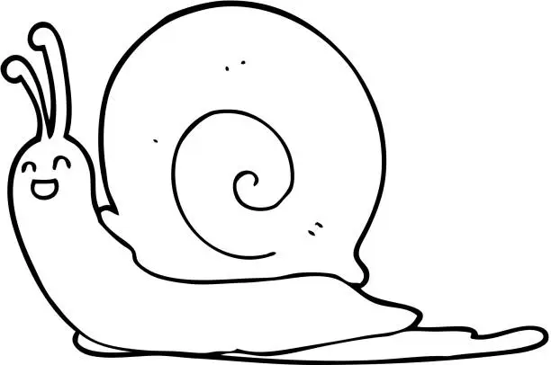 Vector illustration of cartoon snail