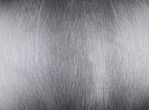 Blank silver metal, steel plate with scratchers as texture or background