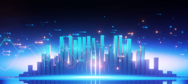 istock 3d stock graph market investment background. 1477800758