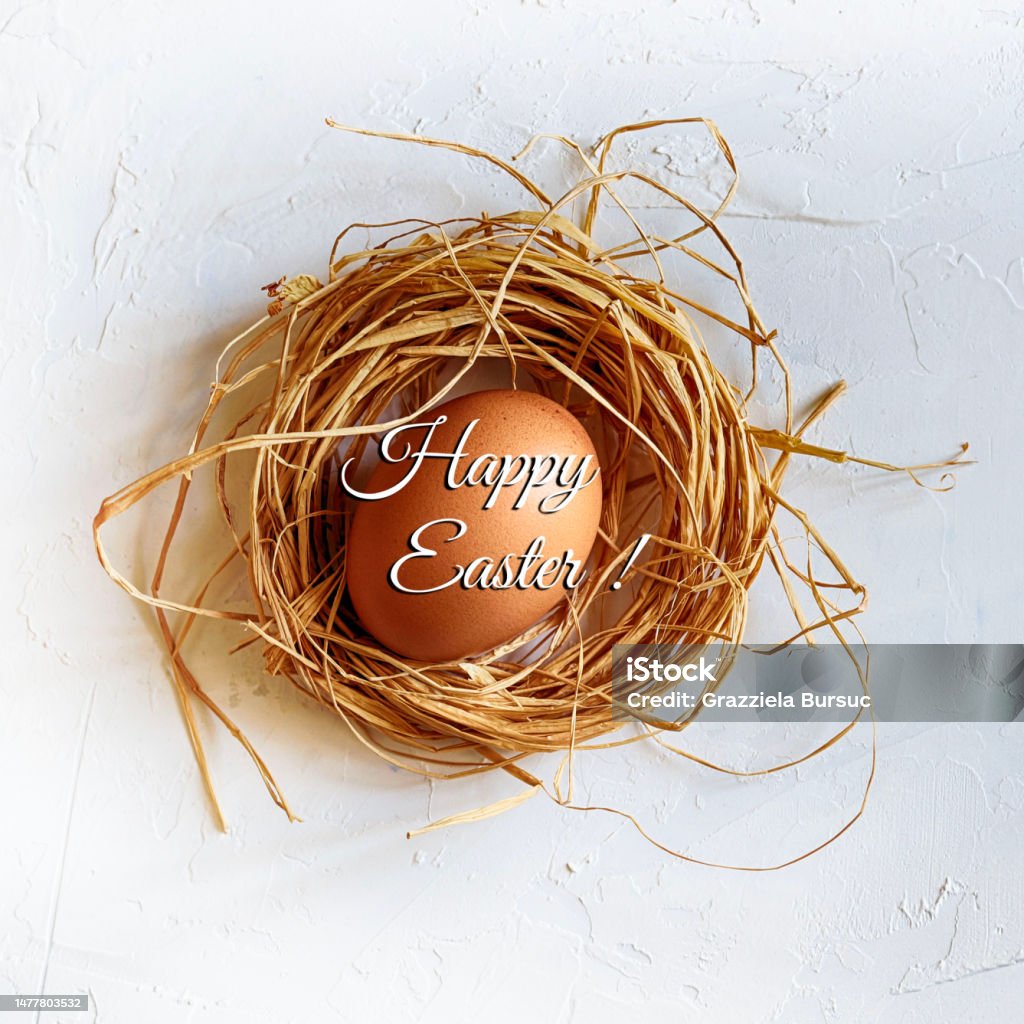 Easter card with eggs. Easter concept. Easter card with eggs. Happy Easter illustration. Easter holiday. Directly above. Abstract Stock Photo