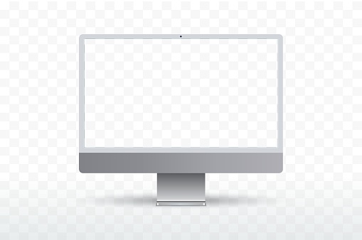 New modern transparent frame display computer monitor vector template like imac mockup