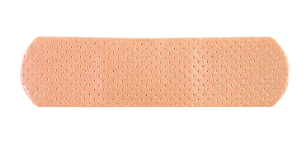 istock Typical adhesive bandage or sticking plaster isolated on white, front view 1477806476