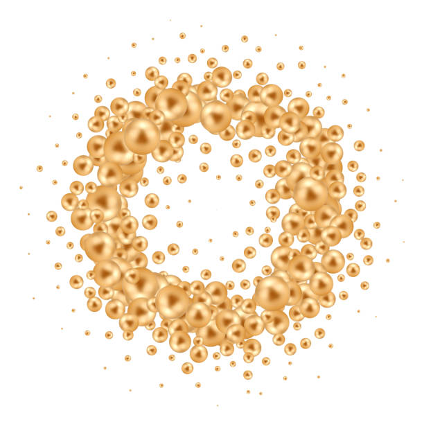 istock Golden balls abstract background golden pearl. 3D illustration. eps 10 1477806961
