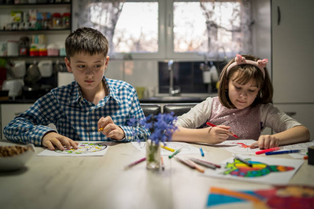 istock Kids Enjoying Art and Craft on Easter 1477807536