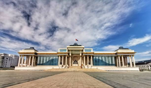 istock Government Palace under a cloudy blue sky in  Ulaanbaatar, Mongolia. 1477809632