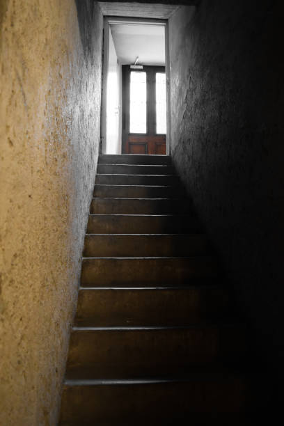 istock a staircase leading to the basement. 1477813841