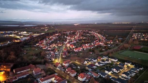 istock a view of the town from a sky point at night 1477814114