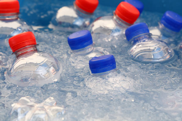 Blurred images, many bottle cap patterns placed together on a white background.